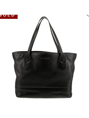 Authentic Marc Jacobs soft squishy black leather tote bag with pebbled texture s